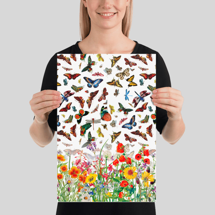 Butterfly Meadow Wall Art Poster Serene Art for your Walls Calming Art Decor
