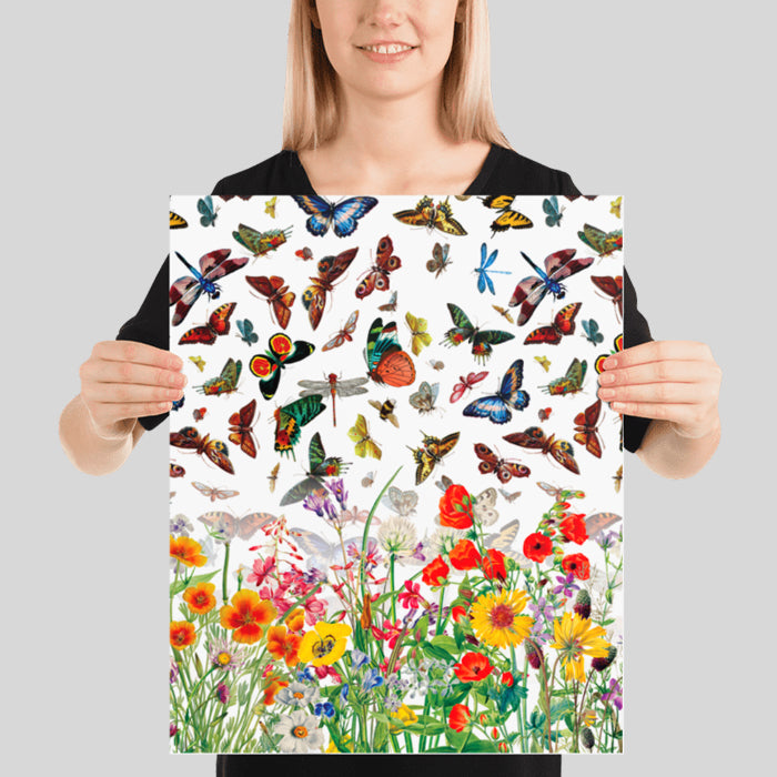 Butterfly Meadow Wall Art Poster Serene Art for your Walls Calming Art Decor