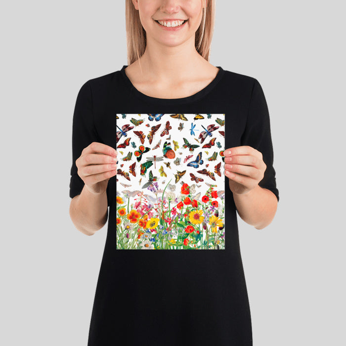 Butterfly Meadow Wall Art Poster Serene Art for your Walls Calming Art Decor