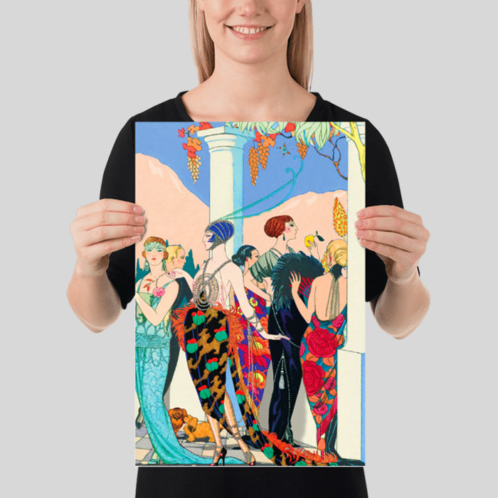 El Mirador Poster George Barbier Collage Fashion Decadence Art Deco Inspired 1920