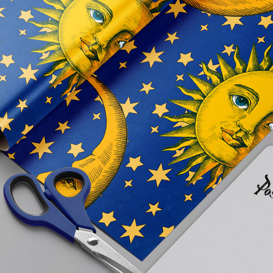 Celeste Wrapping Paper Sheets Astrology Fan Gifting Starry Night Theme Party