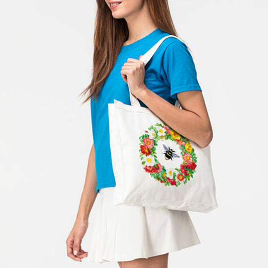 Hello Bee-autiful Shopping Tote Open Canvas Tote Bag Shopping Tote Wedding Merch