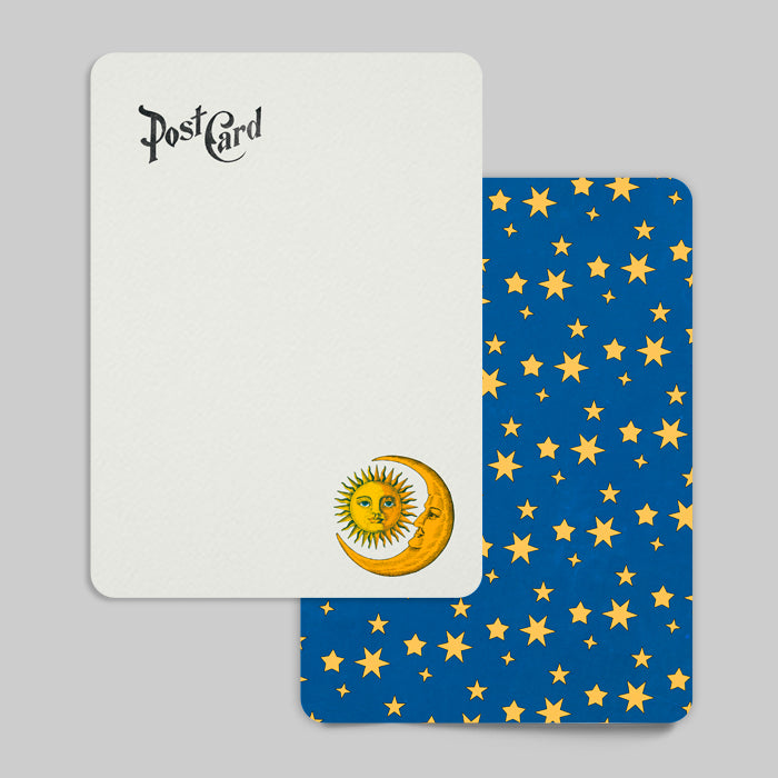Celeste Postcard Starry Night Stationery Sun Moon Cosmos